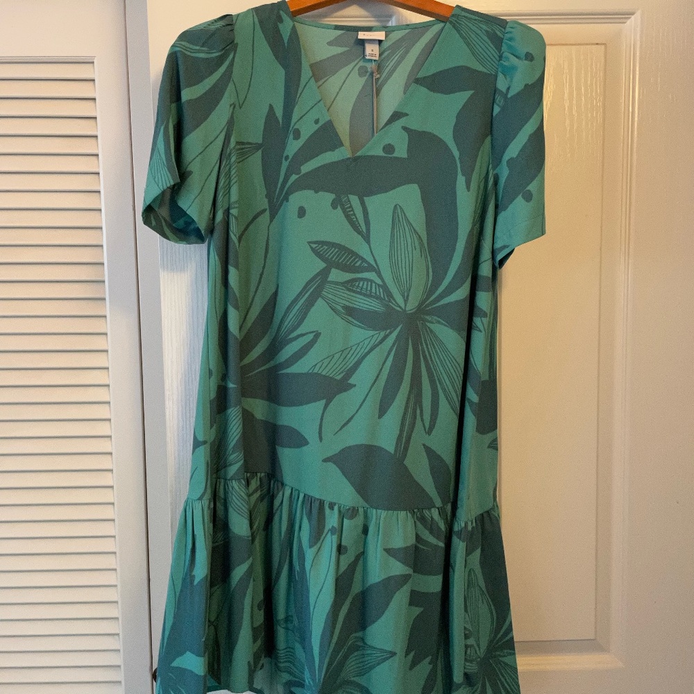 A New Day Aloha Hawaiian Floral Print Tunic Dress S